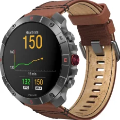 Polar Grit X2 Pro Titanium GPS Multisporthorloge - Brons (Leren Polsband)