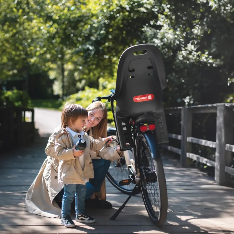 Kinderzitjes < Polisport Koari CFS Fietsstoeltje voor Kinderen voor Bagagedrager - zwart/grijs