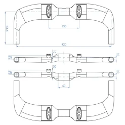 Sturen < Profile Design Wing/20c+ Basisstuur - 31.8 | Carbon | met Houderkit - 420mm