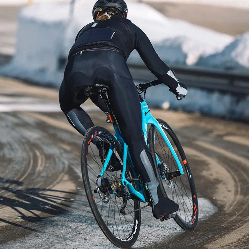 Q36.5 Adventure Winter Fietsbroek met Bretels Dames - zwart