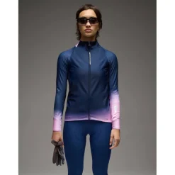 Q36.5 Gregarius Hybrid Collar Fade Fietsshirt met Lange Mouwen Dames - nautica blue