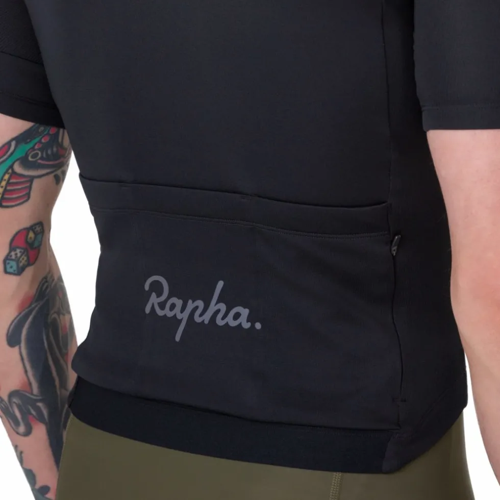 Rapha Brevet E. Fietsshirt met Korte Mouwen Heren - zwart/grijs