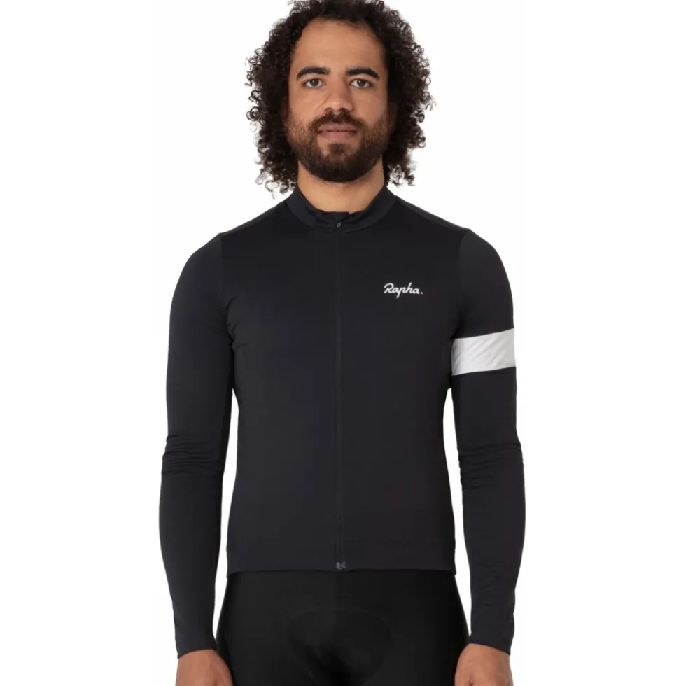 Rapha Core Thermal Fietsshirt met Lange Mouwen Heren - zwart/wit