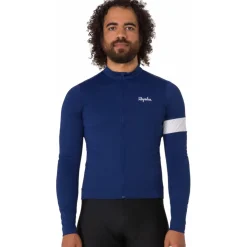 Rapha Core Thermal Fietsshirt met Lange Mouwen Heren - navy/white