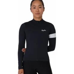 Rapha Core Thermal Fietsshirt met Lange Mouwen Dames - zwart/wit