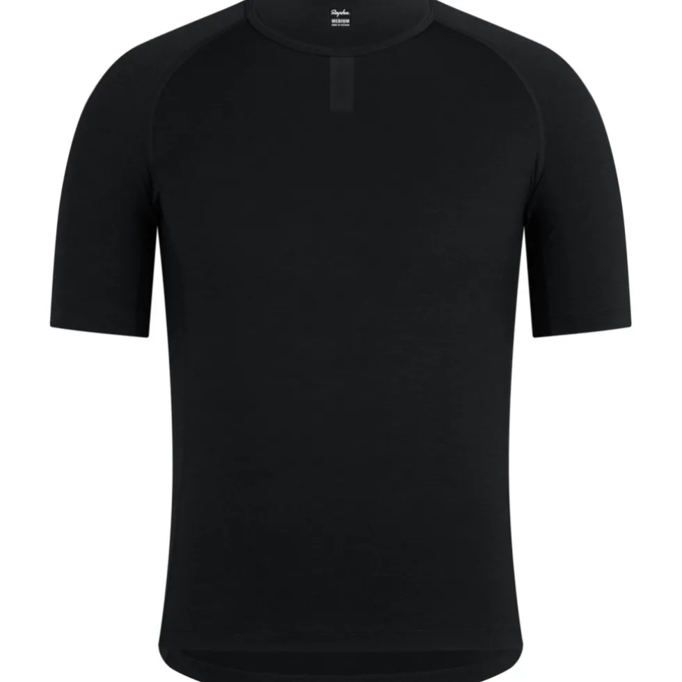 Rapha Merino Hemd met Korte Mouwen Heren - zwart/zwart