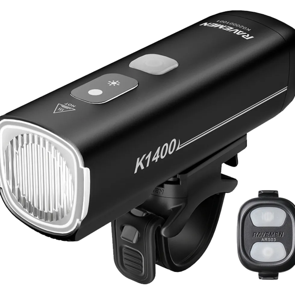 Ravemen K1400 Fietslamp Vooraan - Zwart