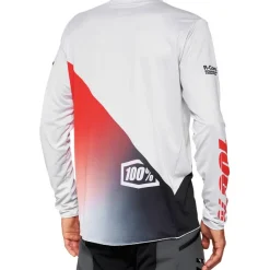 Mtb-Shirts < 1 00% R-Core X Fietsshirt et Lange ouwen Heren - grijs/racer red
