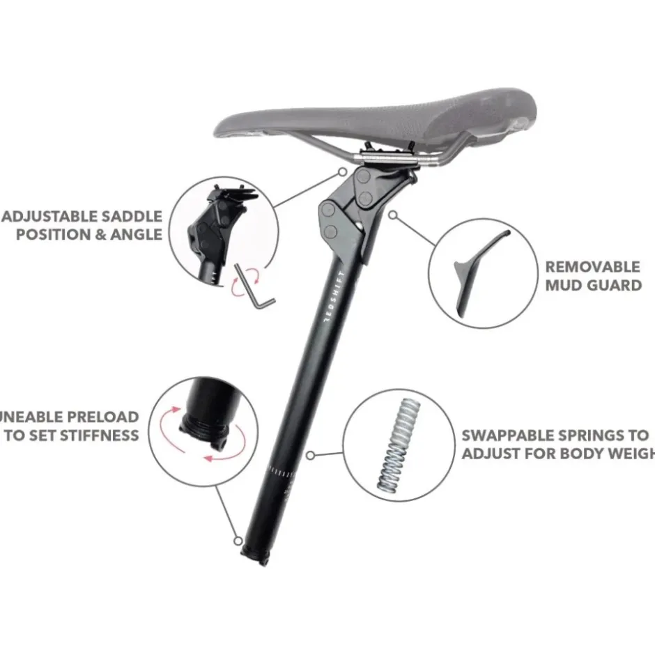 Verende Zadelpennen < Redshift ShockStop City Verende Zadelpen - Ø 30.9mm | 350mm