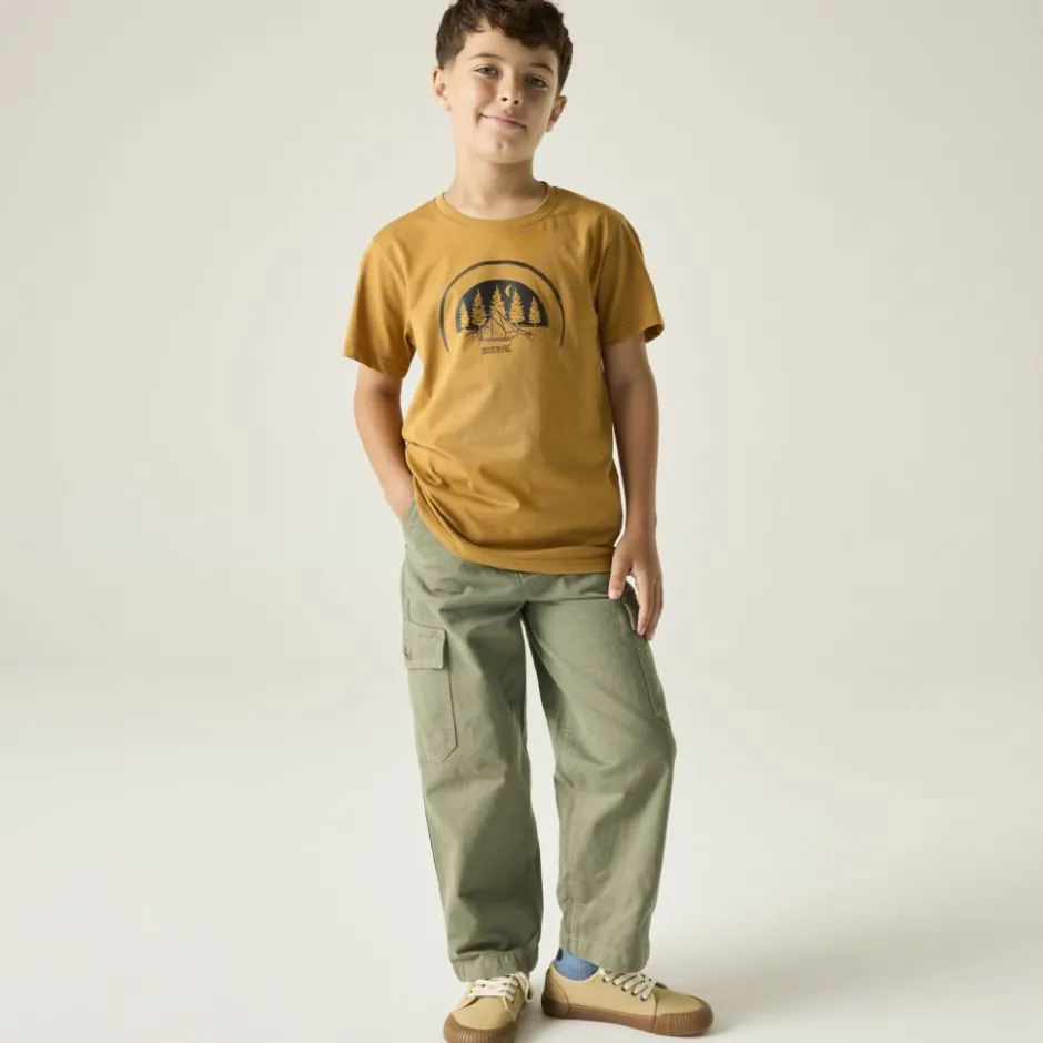 Shirts & Midlayers|T-Shirts & Tops < Regatta Bosley T-Shirt Kinderen - Wood Brown ZIQ