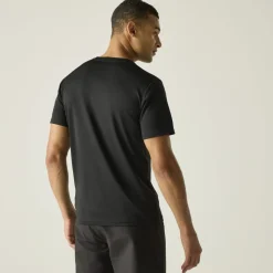 Regatta Fingal Slogan T-Shirt Heren - Black 800