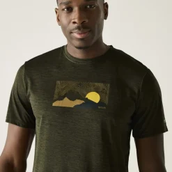 Regatta Fingal T-Shirt Heren - Dark Khaki Marl ZMV