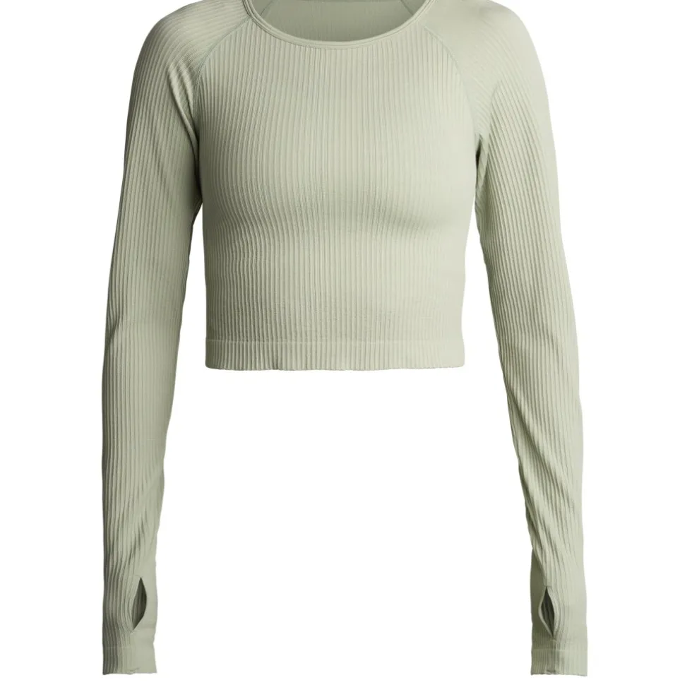 Röhnisch Seamless Crop Shirt met Lange Mouwen Dames - Desert Sage