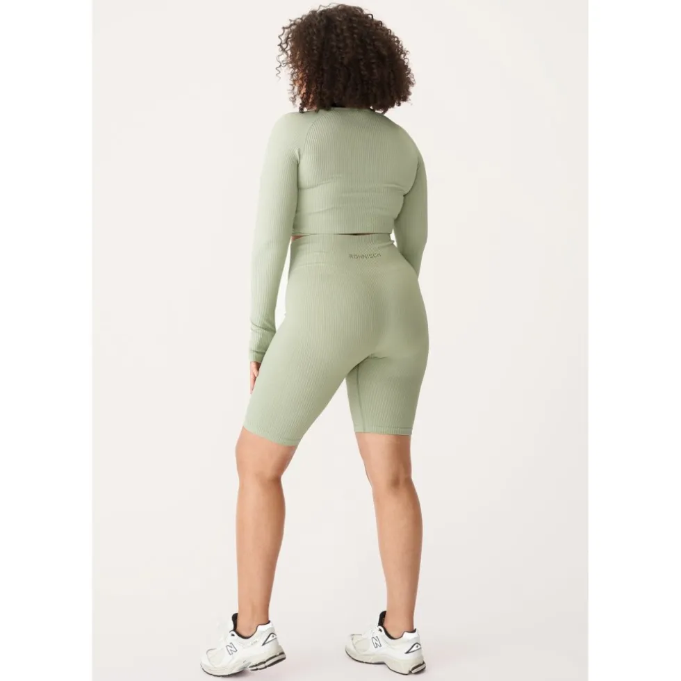 Röhnisch Seamless Crop Shirt met Lange Mouwen Dames - Desert Sage