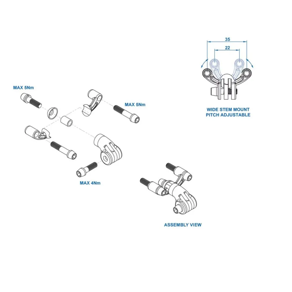 Ritchey Universele Stuurpenbevestiging voor GoPro | Lollipop - Brede Versie - 22-35mm