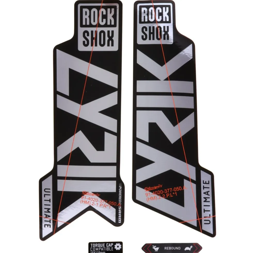 RockShox Decal Kit for 27.5/29" Lyrik Ultimate - gloss polar foil for high gloss black (2021)