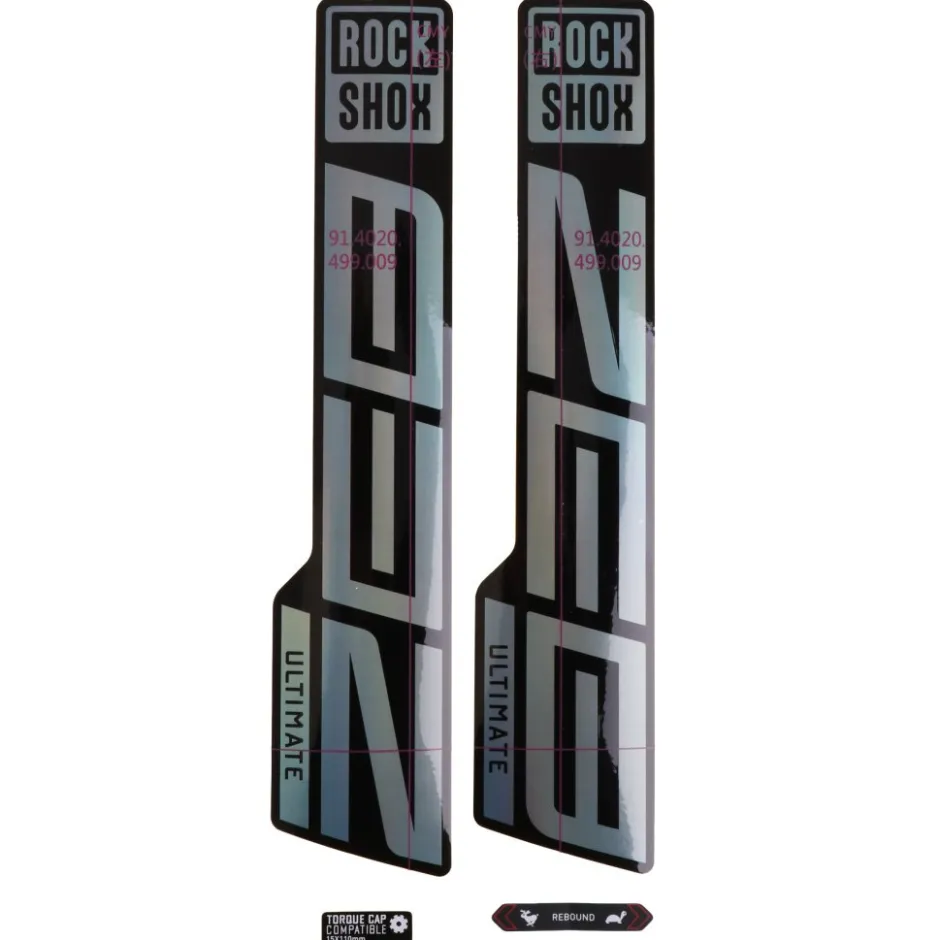 Stickers < RockShox Decal Kit for 27.5/29" ZEB Ultimate - gloss rainbow foil for high gloss black (2021)