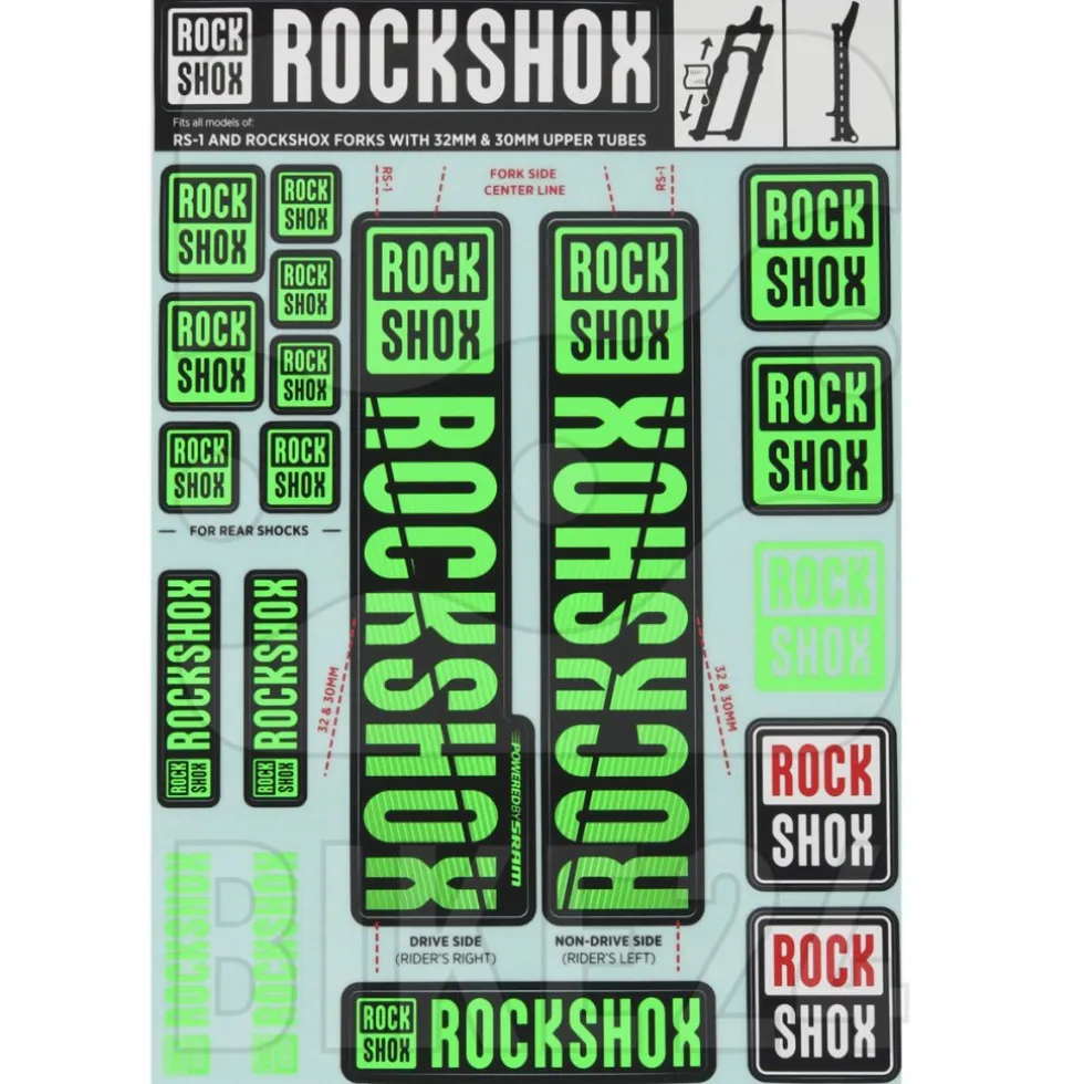 RockShox Decal Kit 30/32mm Stanchions - SID/Reba/Revelation (pre MY 2018)/Sektor /Recon/XC32/30 Gold/30 Silver/XC30