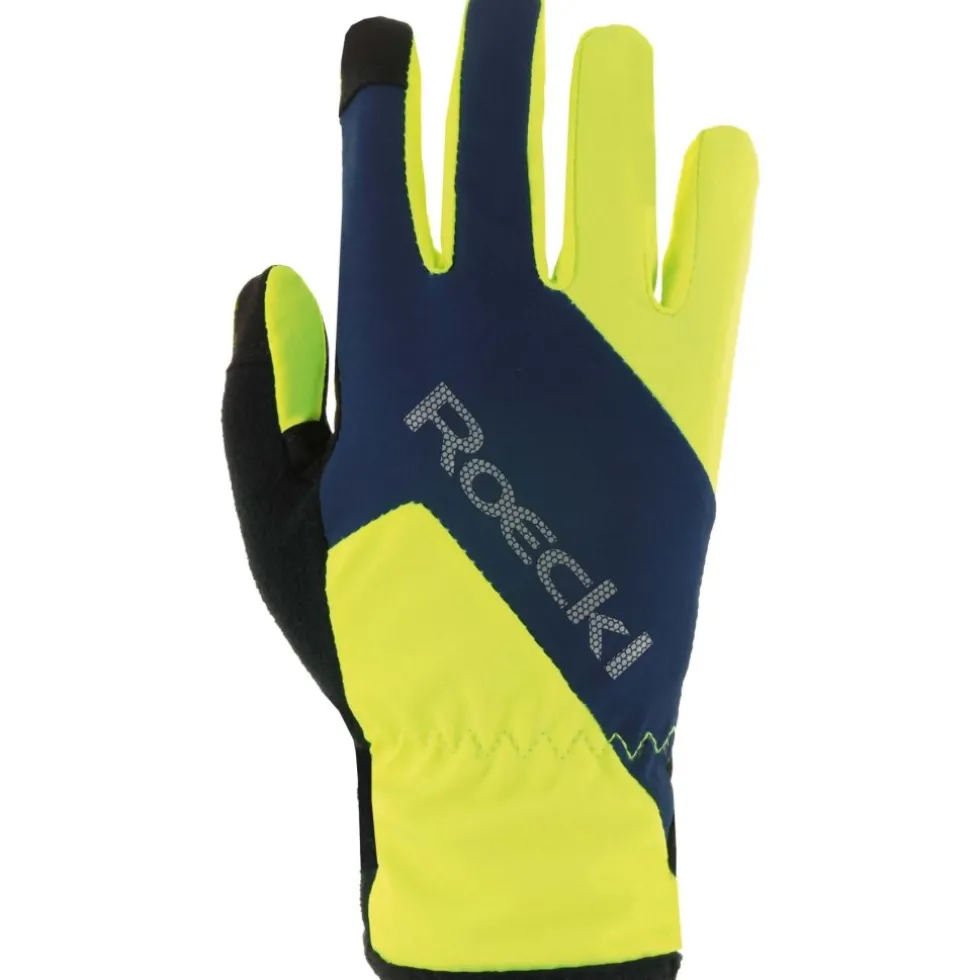 Roeckl Sports Zarasai Fietshandschoenen Kinderen - fluo yellow/dress blue 2101