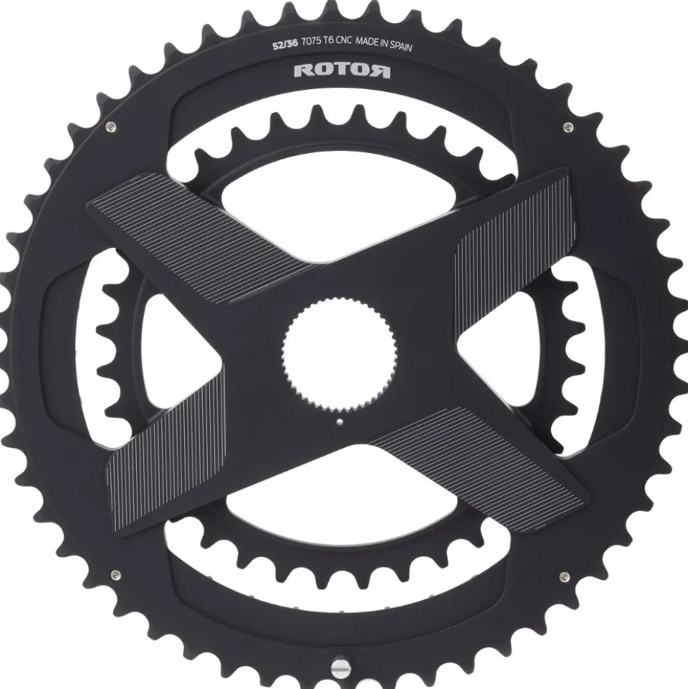 Rotor NoQ Direct Mount Road dubbel kettingblad - rond - OCPmount - black