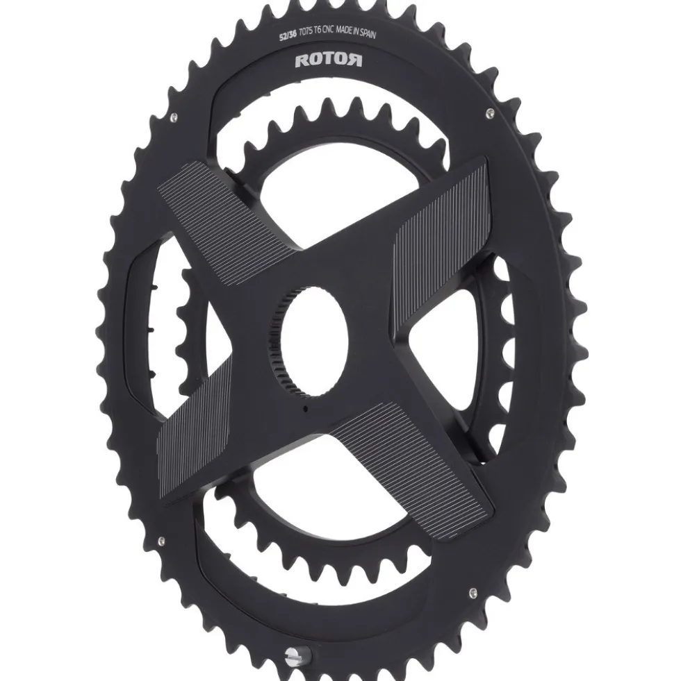 Rotor NoQ Direct Mount Road dubbel kettingblad - rond - OCPmount - black