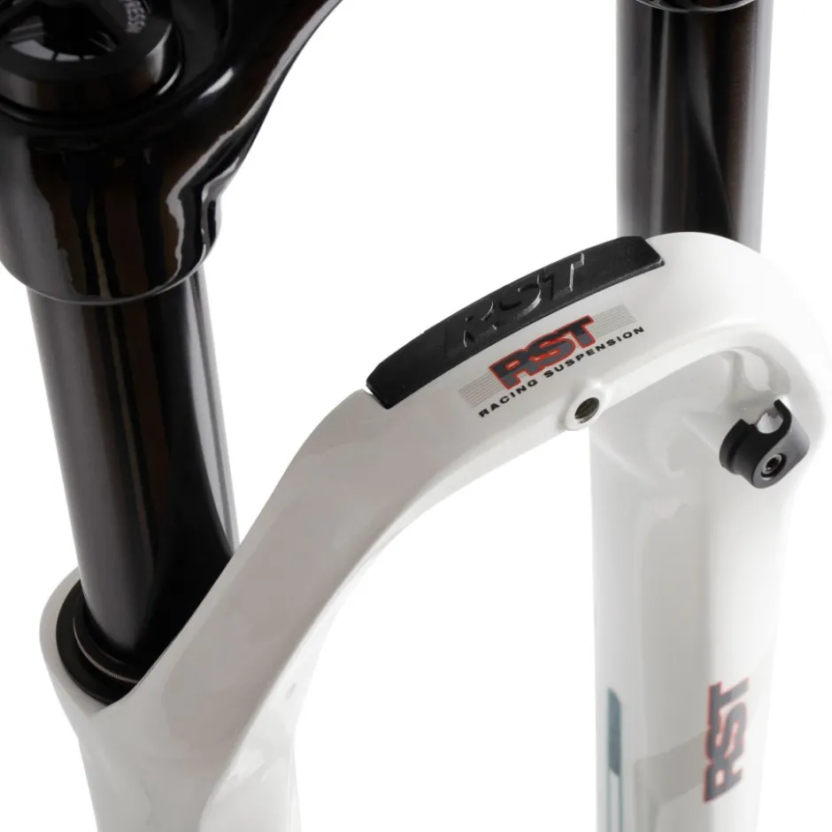 Verende Voorvorken < RST Vogue Air 28 Inch Trekking Suspension Fork - 80mm - 1 1/8" - Disc - QR - white