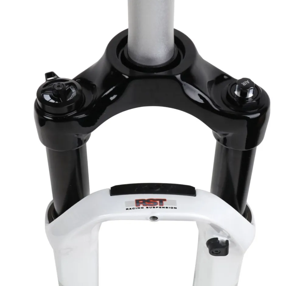 Verende Voorvorken < RST Vogue Air 28 Inch Trekking Suspension Fork - 80mm - 1 1/8" - Disc - QR - white