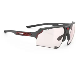 Racefietsbrillen < Rudy Project Deltabeat Bril - Photochromic Lens - Charcoal Matte/ImpactX 2 Red