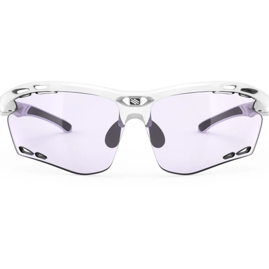 Racefietsbrillen < Rudy Project Propulse Bril - Photochromic Lens - White Gloss/ImpactX 2 Laser Purple