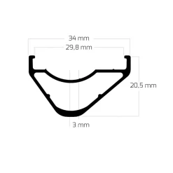 Ryde Edge M 30 OS - 29 Inch Disc Clincher Rim - black