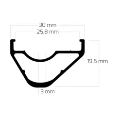 Velgen < Ryde Edge M 26 OS - 29 Inch Disc Clincher Rim - black