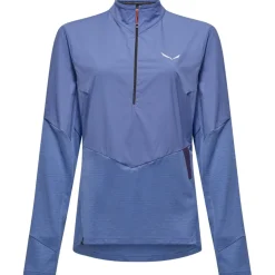 Salewa Pedroc Dry Wind Half Zip Shirt met Lange Mouwen Dames - morning blue 3150