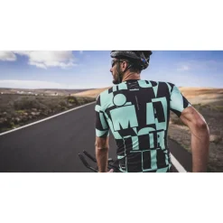 Santini Enigma IRONMAN Triatlon Fietsshirt met Korte Mouwen Heren 4I63SS00ENIGM - acqua AC