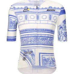 Santini Arrivée Arc De Triomphe Fietsshirt met Korte Mouwen Heren - Tour de France™ 2025 Collection - RE97175CARC5TDF - wit BI
