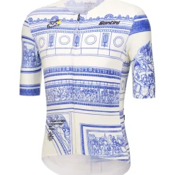 Santini Arrivée Arc De Triomphe Fietsshirt met Korte Mouwen Heren - Tour de France™ 2025 Collection - RE97175CARC5TDF - wit BI