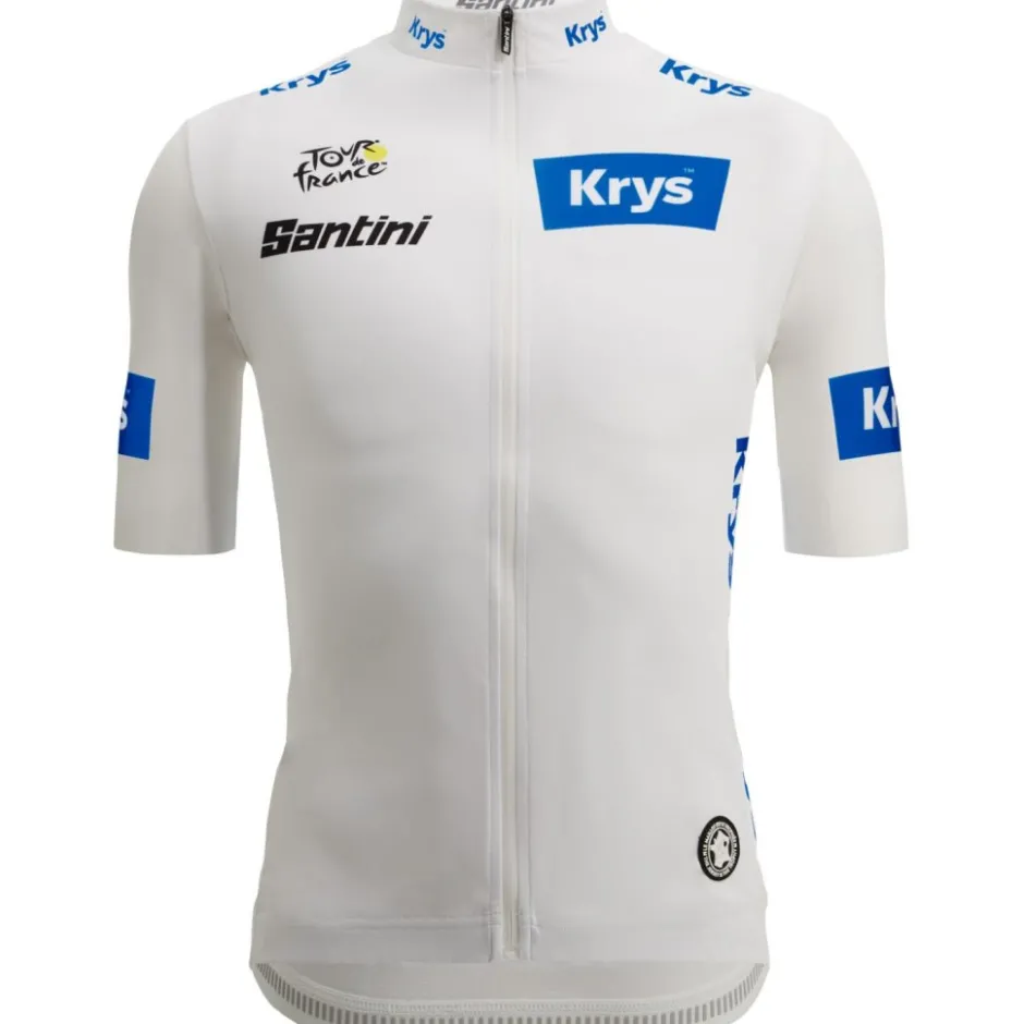 Wielershirts < Santini Bet Young Rider Fiethirt met Korte Mouwen Heren - Tour de France™ 2025 Collection Fan Line - RE97175CTDFBYR - wit BI