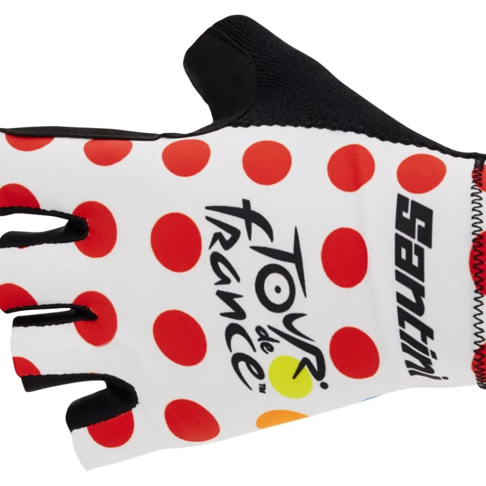 Santini GPM Leader Handschoenen met Korte Vingers - Tour de France™ 2025 Collection - RE367CL23TDFKOM - pois PO