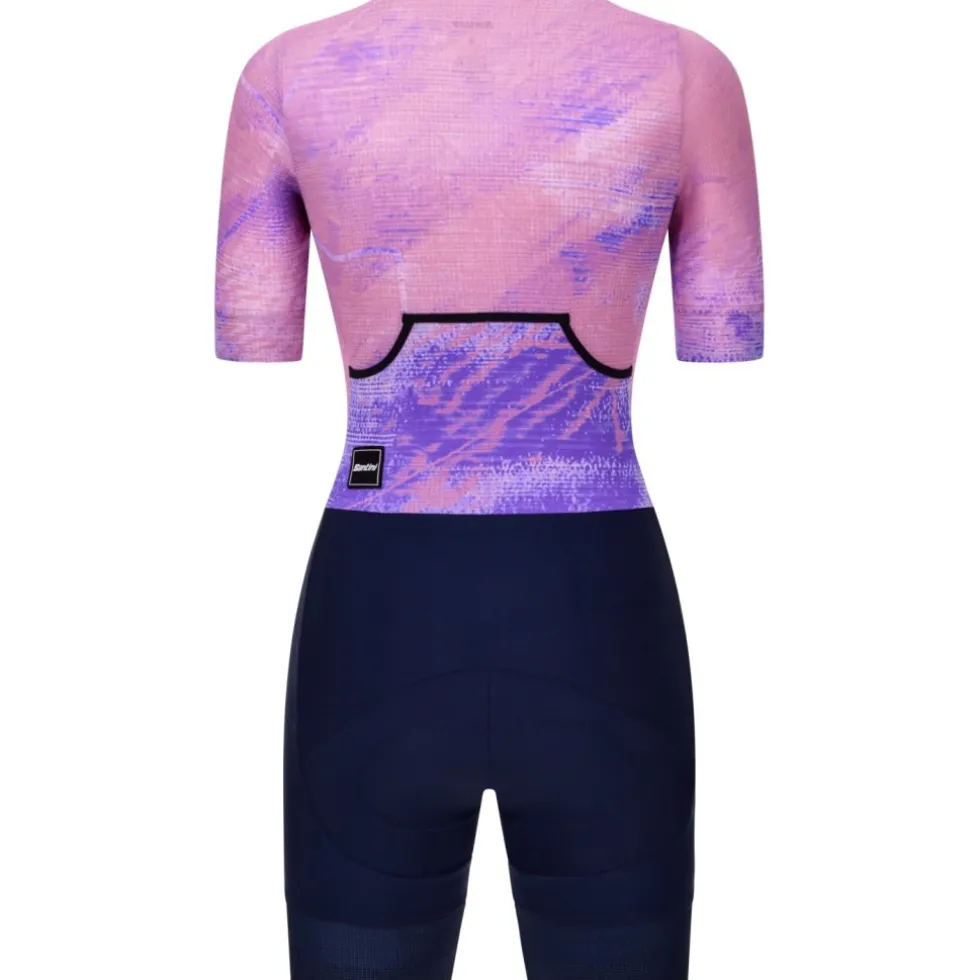 Santini Leaf Mot Trisuit Dames 6T774LIMGLEAFMOT - lilla LL