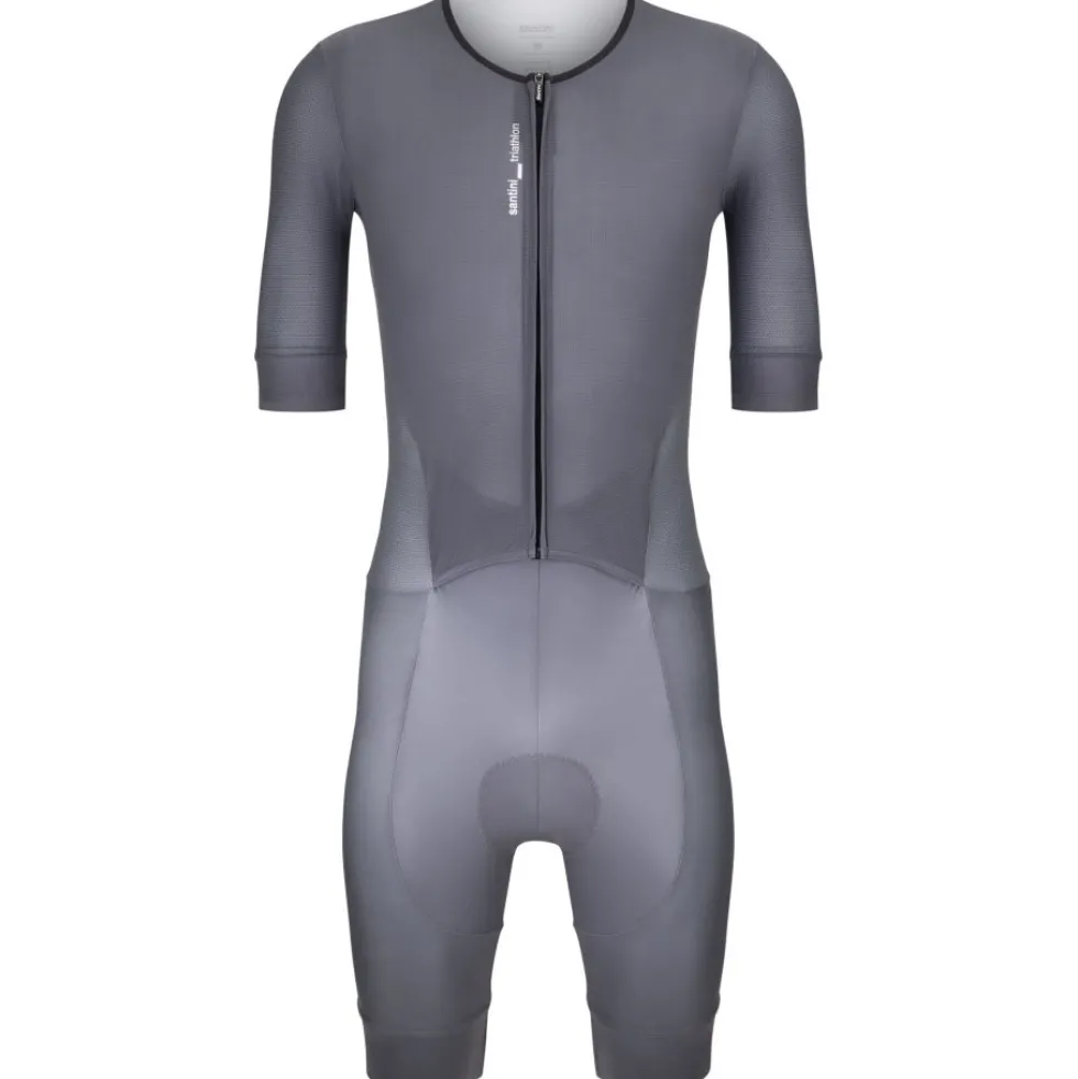 Santini Leaf Triathlon Anzug Herren 5T774IMGLEAFSPOT - grigio asfalto
