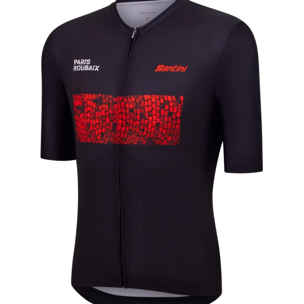 Santini Paris-Roubaix Korte mouwen shirt heren RE97075CPAVES - black NE