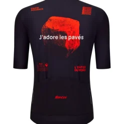 Santini Paris-Roubaix Korte mouwen shirt heren RE97075CPAVES - black NE