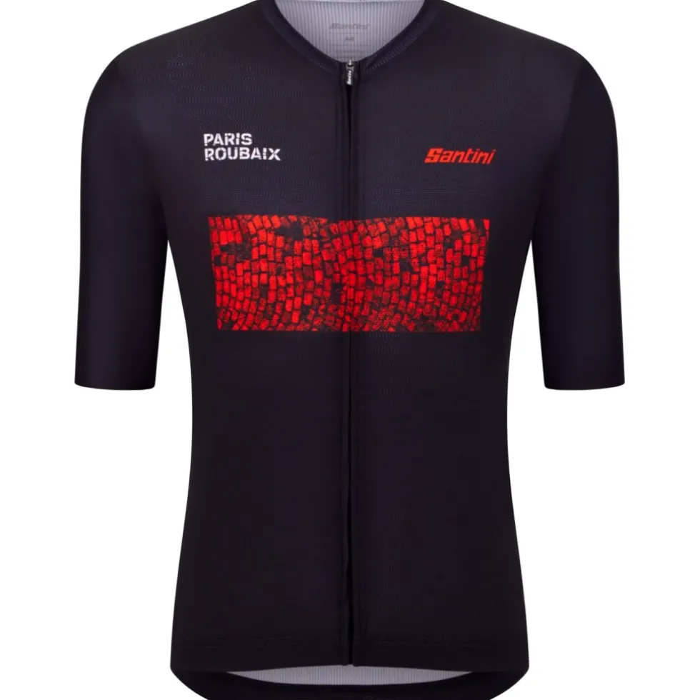 Santini Paris-Roubaix Korte mouwen shirt heren RE97075CPAVES - black NE