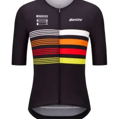 Santini Pirelli Sport Club Tape Fietsshirt met Korte Mouwen Unisex RE94075CTAPE - zwart NE