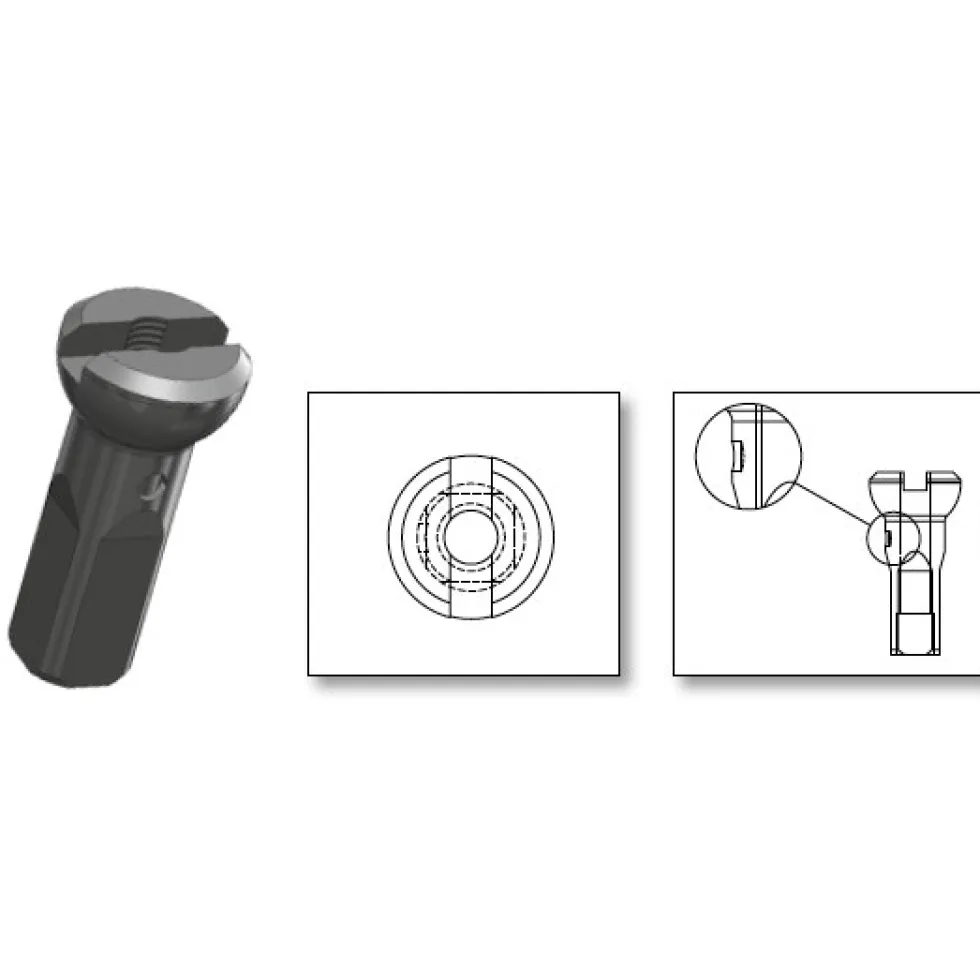 Sapim Polyax Aluminium Nipple 2mm - Secure Lock
