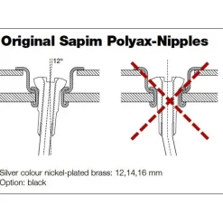 Spaken En Nippels < Sapim Polyax Brass Nipple 2 mm - black