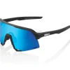 100% S3 Bril - Matte Black - HiPER Blue Multilayer Mirror | Clear