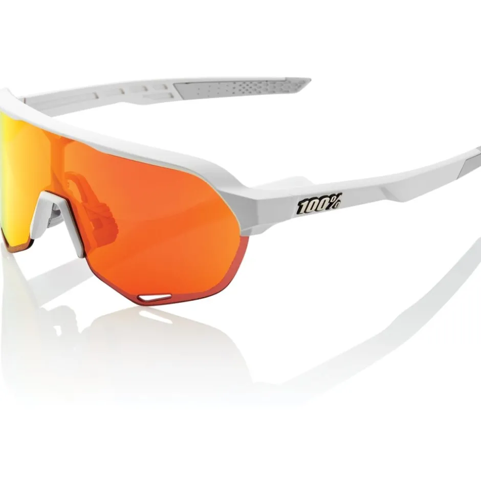 Mtb-Brillen < 1 00% S2 Bril - Soft Tact Off White - HiPER Red Multilayer Mirror | Clear