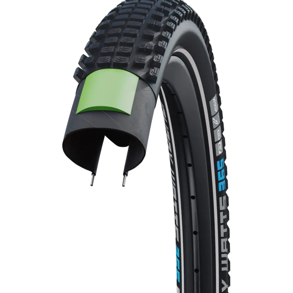 E-Bike Banden < Schwalbe Johnny Watts 365 Draadband - Performance | Addix 4season | DD - Green Guard | ECE-R75 - 29x2.60" | Black Reflex