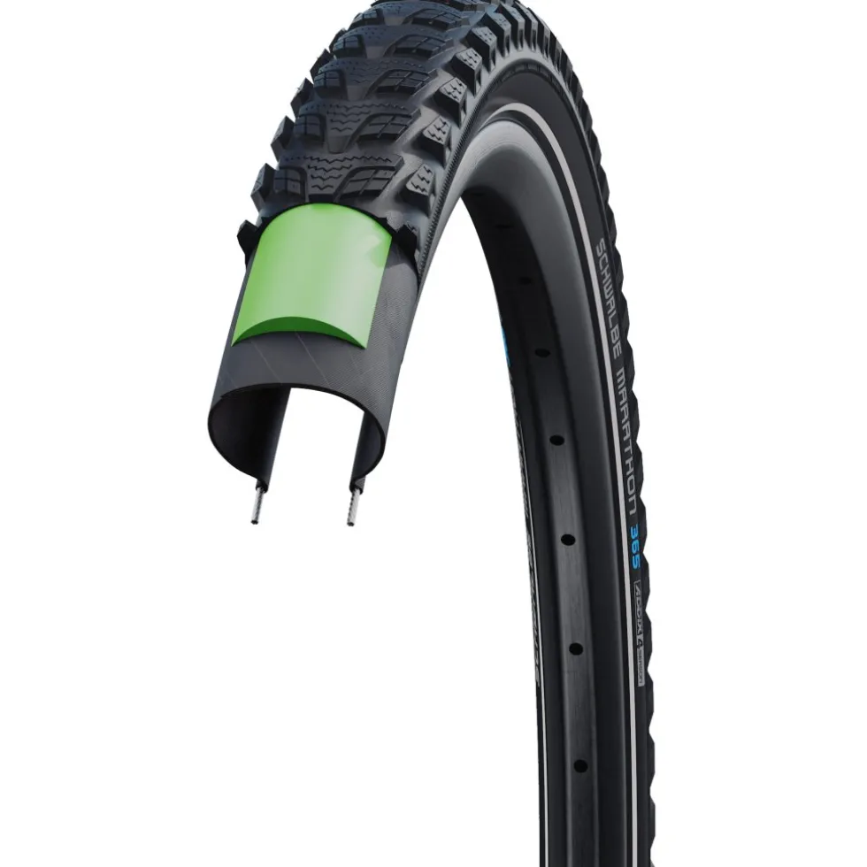 Schwalbe Marathon 365 Draadband - Performance | Addix 4season | Green Guard - ECE-R75 - 28x1.50" | Black Reflex