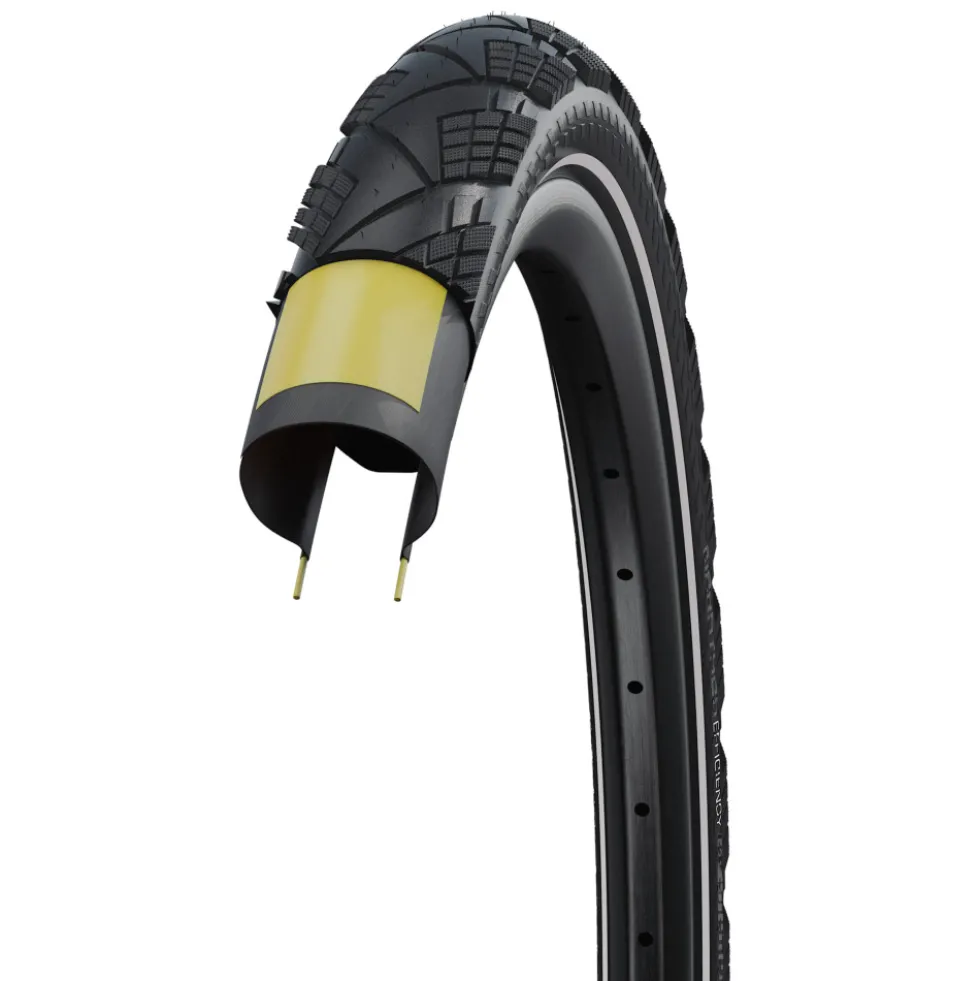 Schwalbe Marathon Efficiency Vouwband - Evolution | Addix Race | Super Race | V-Guard - ECE-R75 - 28x1.35" | Black Reflex